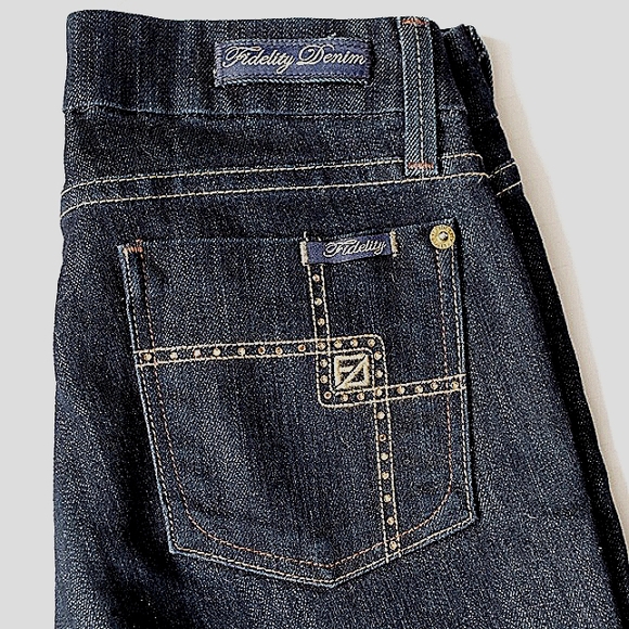 Fidelity Denim "Lafayette" Dark Blue Bootcut Denim Jeans- Sz. 24 - Picture 2 of 4